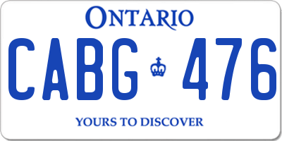 ON license plate CABG476