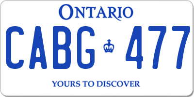 ON license plate CABG477