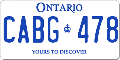 ON license plate CABG478