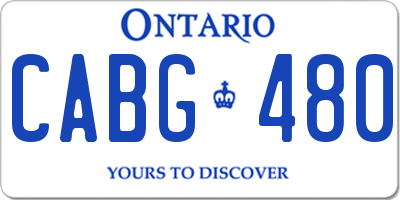 ON license plate CABG480