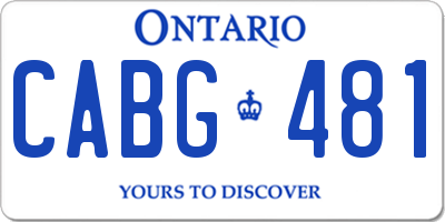 ON license plate CABG481