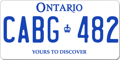 ON license plate CABG482