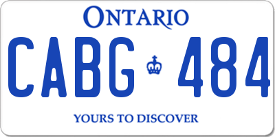 ON license plate CABG484