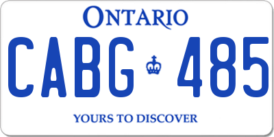 ON license plate CABG485