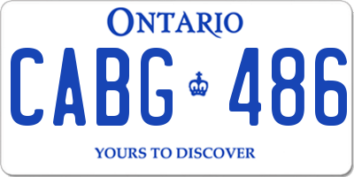 ON license plate CABG486