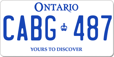 ON license plate CABG487