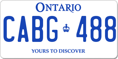 ON license plate CABG488