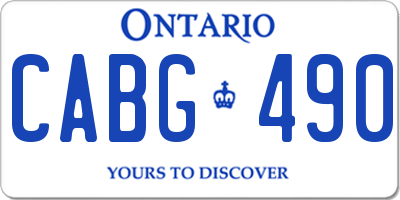 ON license plate CABG490