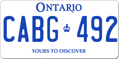 ON license plate CABG492