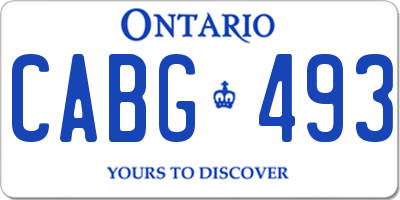 ON license plate CABG493