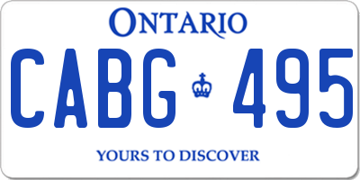 ON license plate CABG495