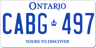 ON license plate CABG497