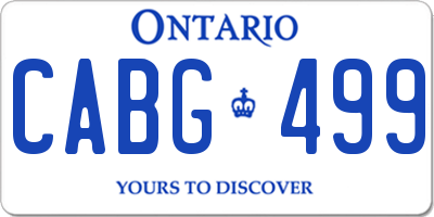 ON license plate CABG499