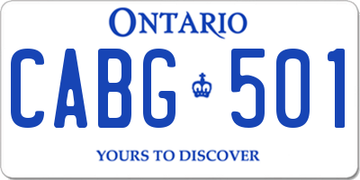 ON license plate CABG501