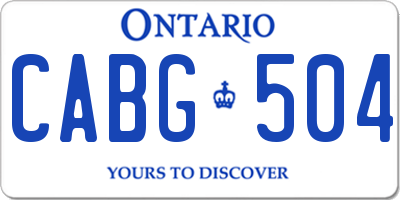 ON license plate CABG504