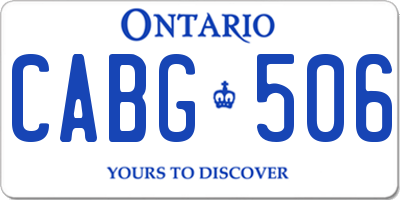 ON license plate CABG506