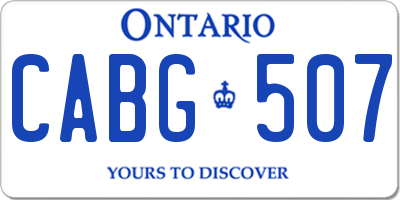 ON license plate CABG507