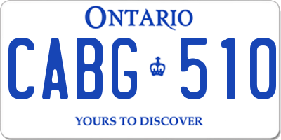 ON license plate CABG510