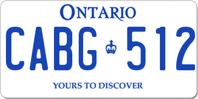 ON license plate CABG512