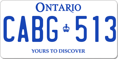 ON license plate CABG513