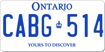 ON license plate CABG514