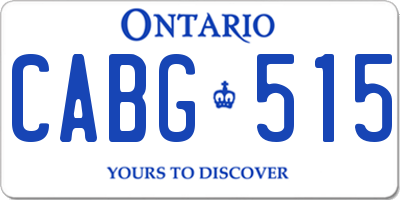 ON license plate CABG515