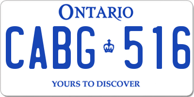 ON license plate CABG516