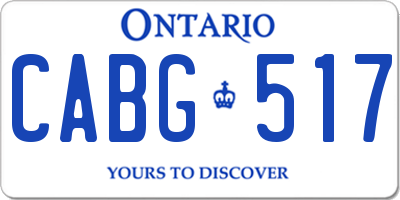 ON license plate CABG517