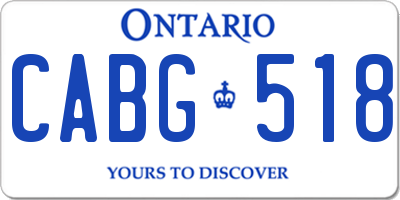 ON license plate CABG518