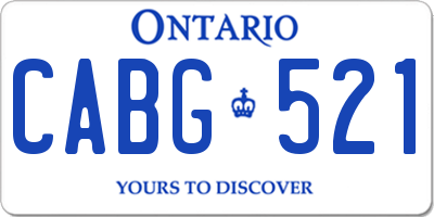 ON license plate CABG521