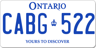 ON license plate CABG522