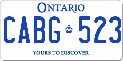 ON license plate CABG523