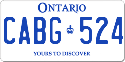 ON license plate CABG524