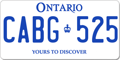 ON license plate CABG525