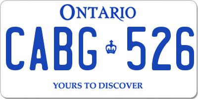 ON license plate CABG526