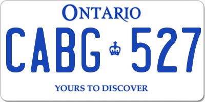 ON license plate CABG527