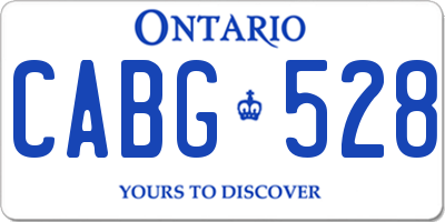 ON license plate CABG528