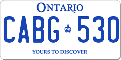 ON license plate CABG530