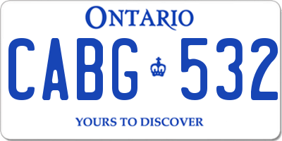 ON license plate CABG532