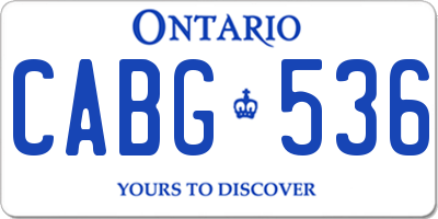 ON license plate CABG536