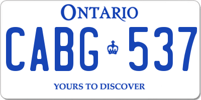 ON license plate CABG537