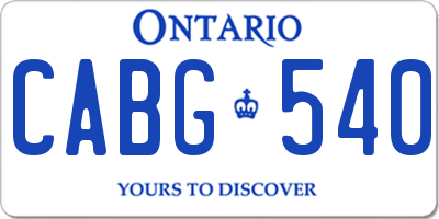 ON license plate CABG540