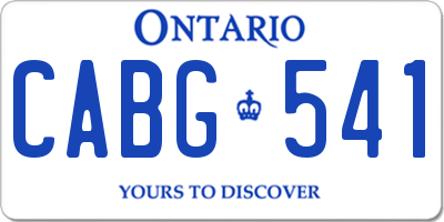 ON license plate CABG541