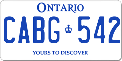 ON license plate CABG542