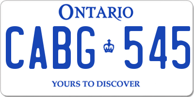 ON license plate CABG545