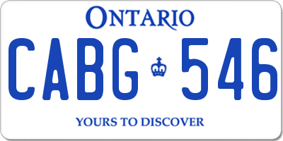 ON license plate CABG546