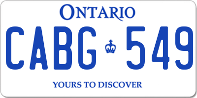 ON license plate CABG549