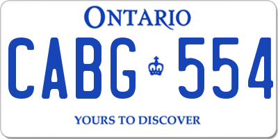 ON license plate CABG554