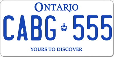 ON license plate CABG555