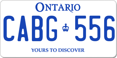 ON license plate CABG556